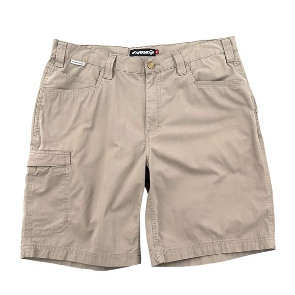 Wolverine Khaki Cargo Shorts Athleisure Belt‎ Loops Side Pocket Mens Size 38 - Picture 1 of 7